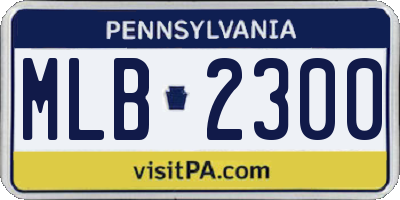 PA license plate MLB2300