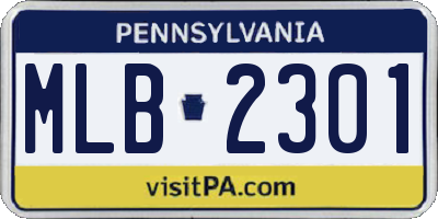 PA license plate MLB2301