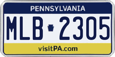PA license plate MLB2305