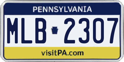 PA license plate MLB2307