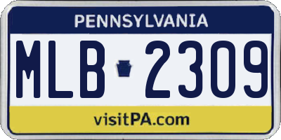 PA license plate MLB2309