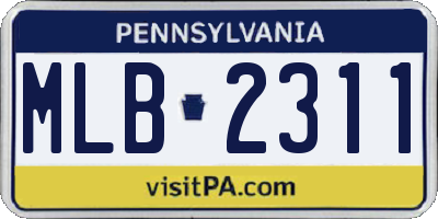 PA license plate MLB2311