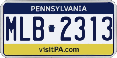 PA license plate MLB2313