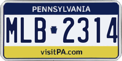 PA license plate MLB2314