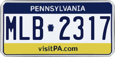 PA license plate MLB2317