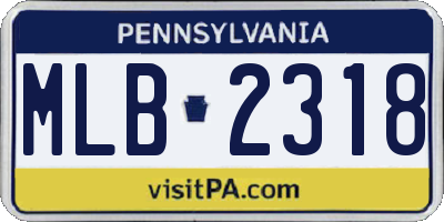 PA license plate MLB2318