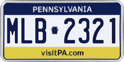 PA license plate MLB2321