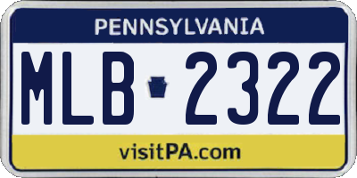 PA license plate MLB2322