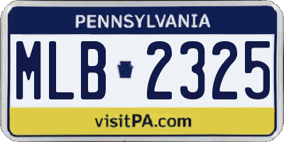 PA license plate MLB2325
