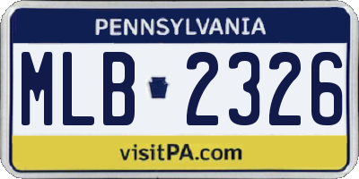 PA license plate MLB2326
