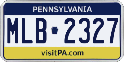 PA license plate MLB2327