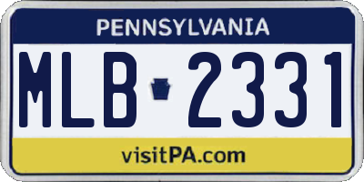 PA license plate MLB2331