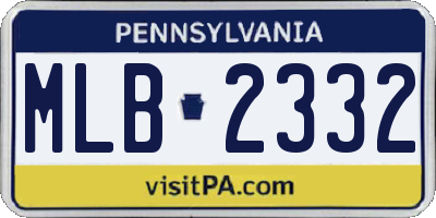PA license plate MLB2332
