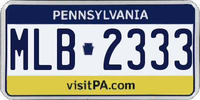PA license plate MLB2333