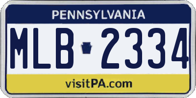 PA license plate MLB2334