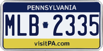 PA license plate MLB2335