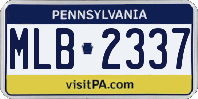 PA license plate MLB2337