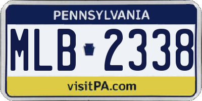 PA license plate MLB2338