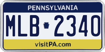 PA license plate MLB2340
