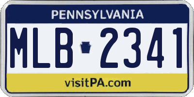 PA license plate MLB2341