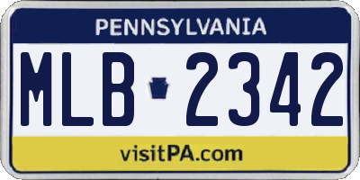 PA license plate MLB2342