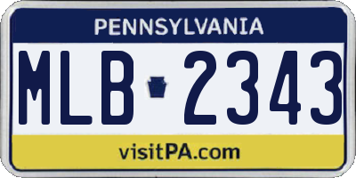 PA license plate MLB2343