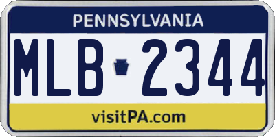 PA license plate MLB2344
