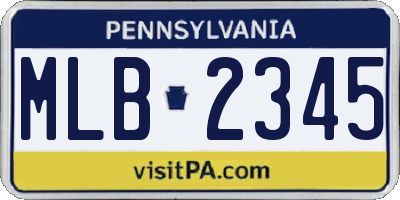 PA license plate MLB2345