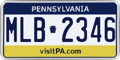 PA license plate MLB2346