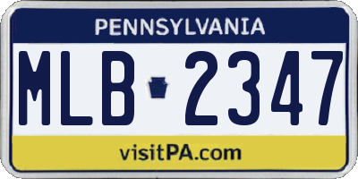 PA license plate MLB2347
