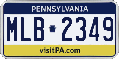 PA license plate MLB2349