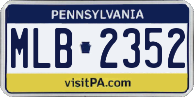 PA license plate MLB2352