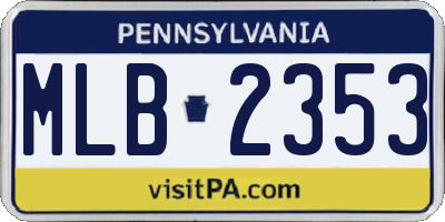 PA license plate MLB2353