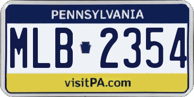 PA license plate MLB2354
