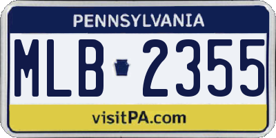 PA license plate MLB2355