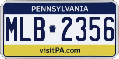 PA license plate MLB2356