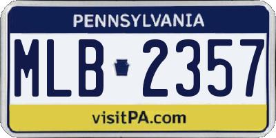 PA license plate MLB2357