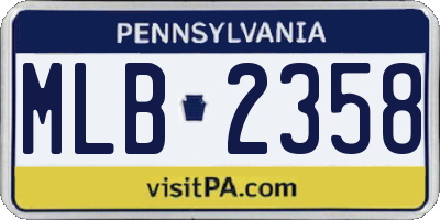 PA license plate MLB2358