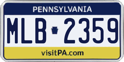PA license plate MLB2359