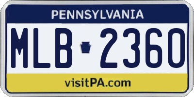 PA license plate MLB2360