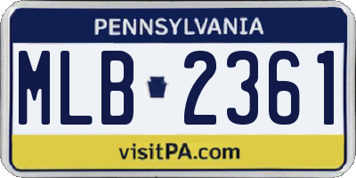 PA license plate MLB2361