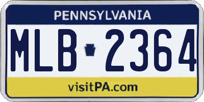 PA license plate MLB2364