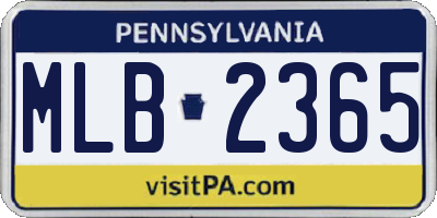 PA license plate MLB2365