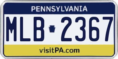 PA license plate MLB2367