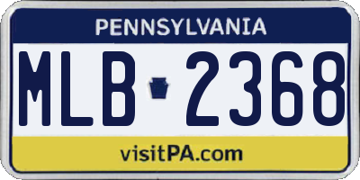 PA license plate MLB2368
