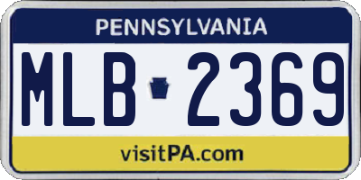PA license plate MLB2369