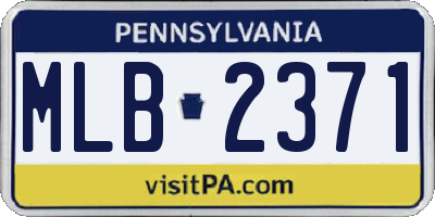 PA license plate MLB2371