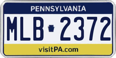 PA license plate MLB2372