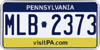 PA license plate MLB2373