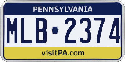 PA license plate MLB2374